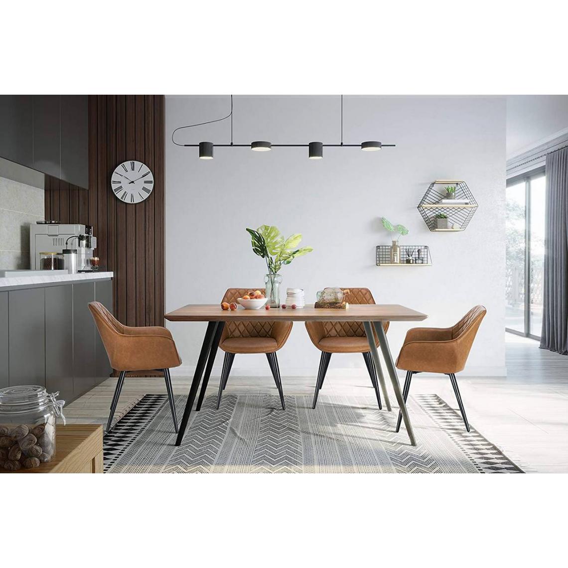 MercatoXL - Chaise de cuisine en cuir artificiel - Modèle brun - Tables à manger