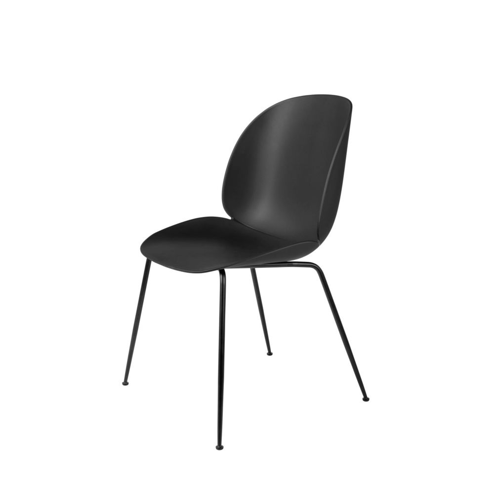 marque generique - Chaise Beetle Dining - piètement acier - mat noir - Kunststoffgleiter - noir - Chaises