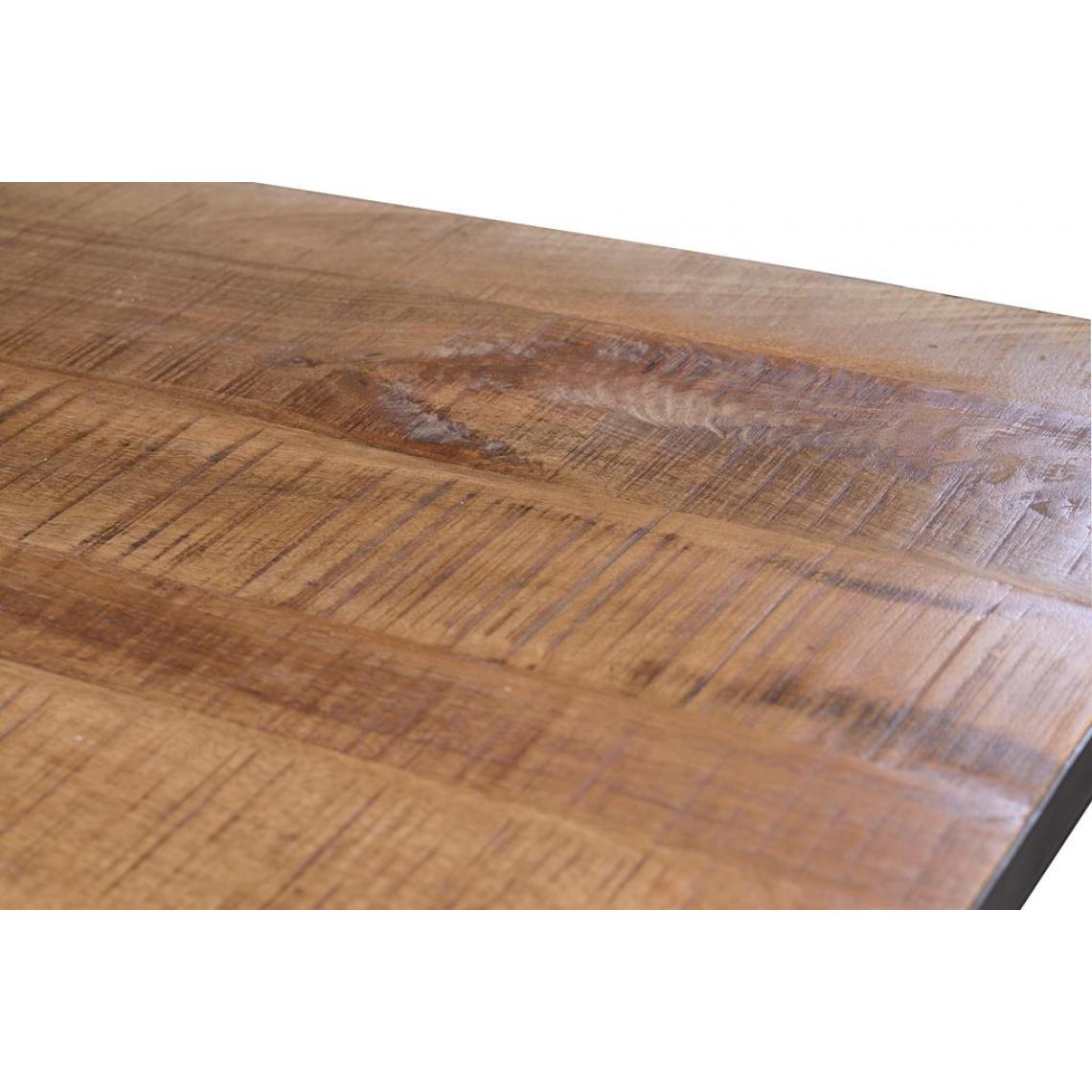 Pegane - Table à manger en bois de manguier et fer coloris naturel / pieds noir - longueur 180 x profondeur 90 x hauteur 78 cm - Tables à manger