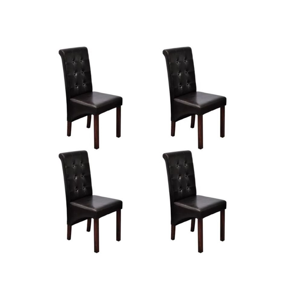 marque generique - Esthetique Fauteuils collection Washington Chaise antique simili cuir brun (lot de 4) - Chaises