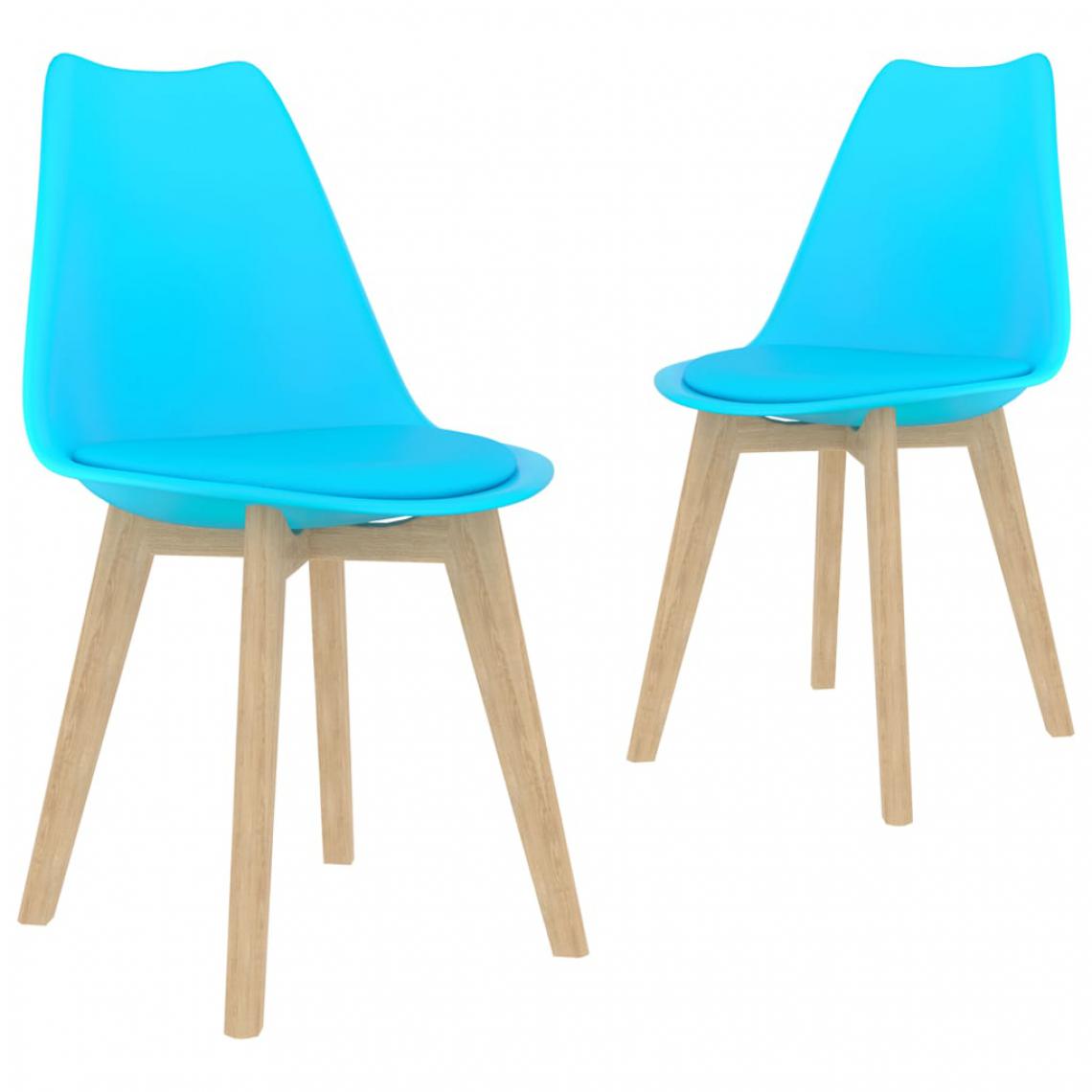 Vidaxl - vidaXL Chaises de salle à manger 2 pcs Bleu Plastique - Chaises