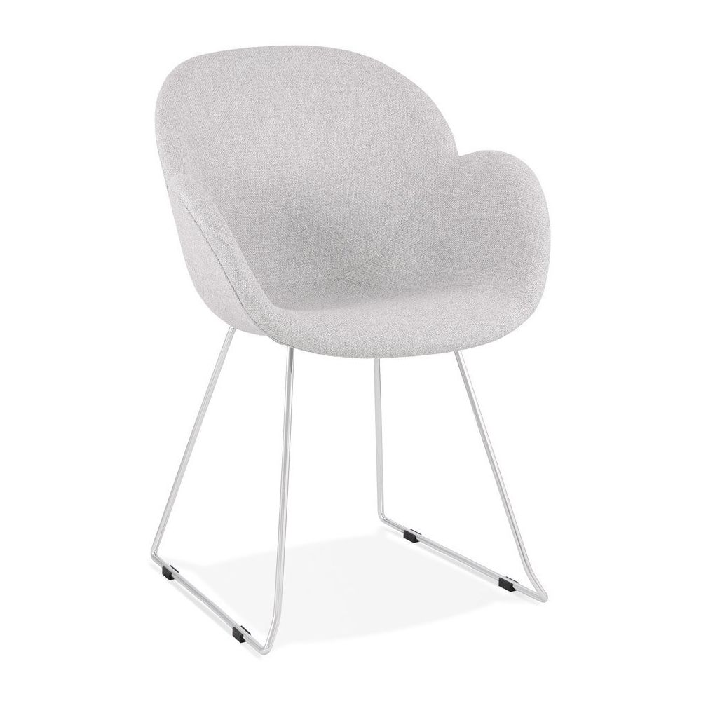 Alterego - Chaise design 'JUMBO' grise claire en tissu - Chaises