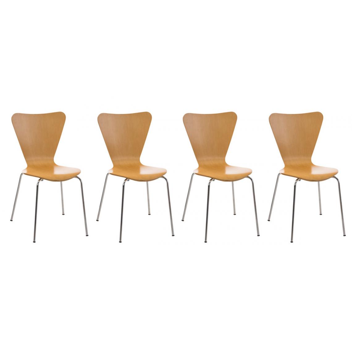 Icaverne - Splendide Lot de 4 chaises visiteurs reference Nairobi couleur natura - Chaises
