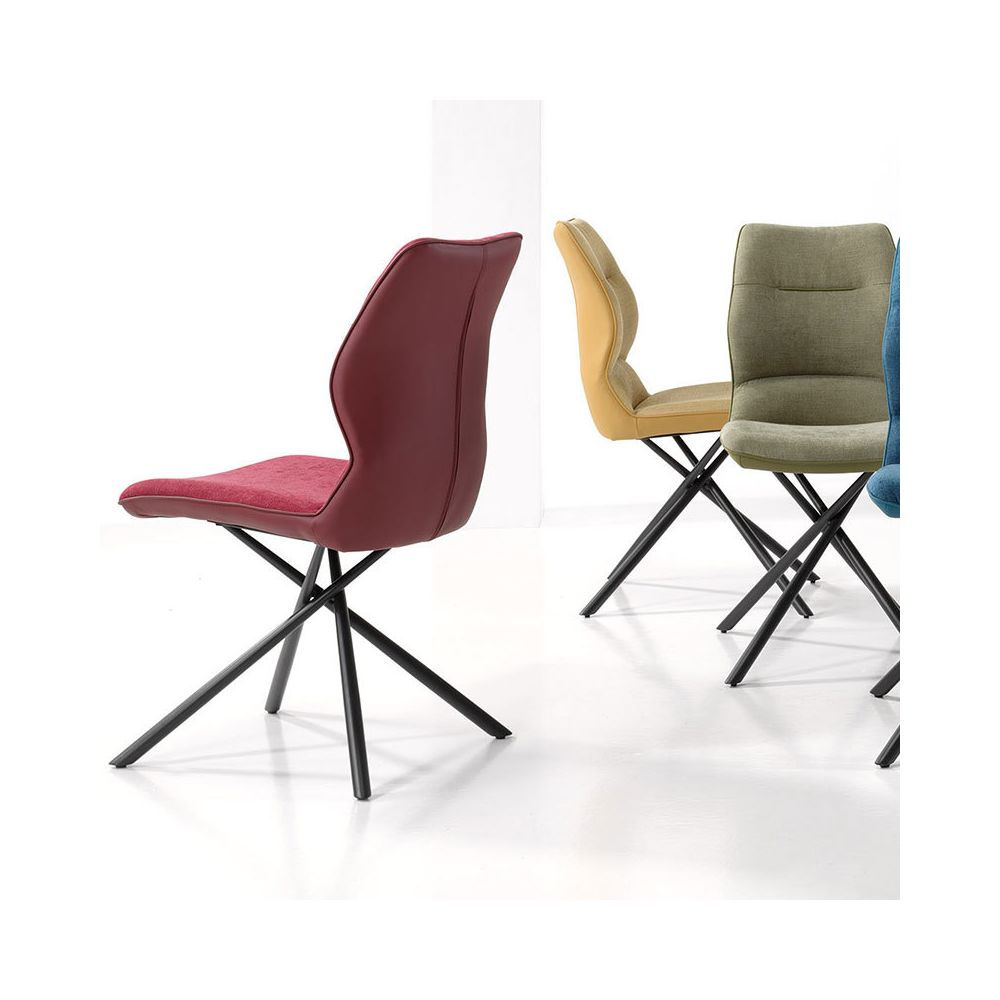 Nouvomeuble - Chaise salle à manger bleue design EZO (lot de 2) - Chaises