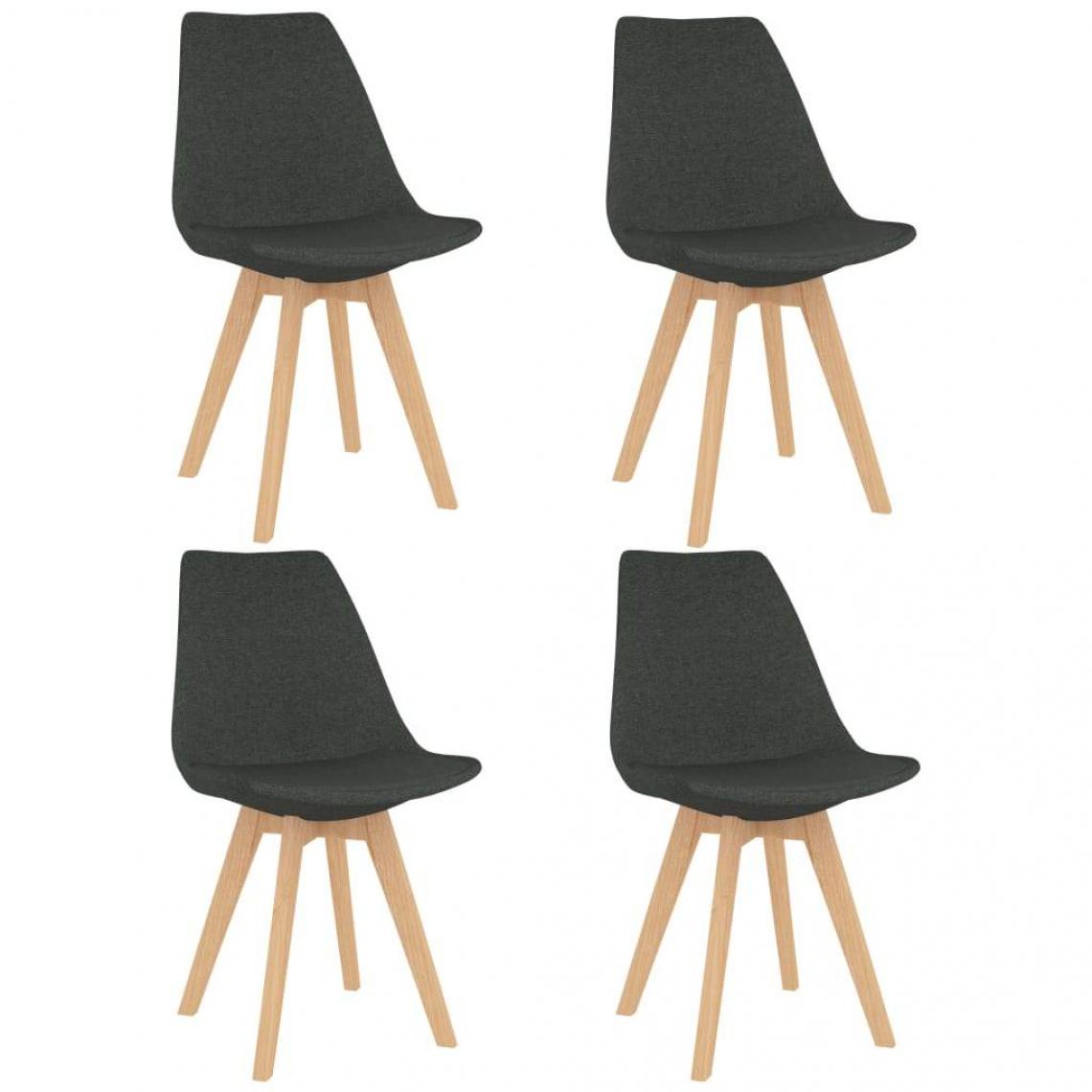 Decoshop26 - Lot de 4 chaises de salle à manger cuisine design moderne tissu gris foncé CDS021568 - Chaises