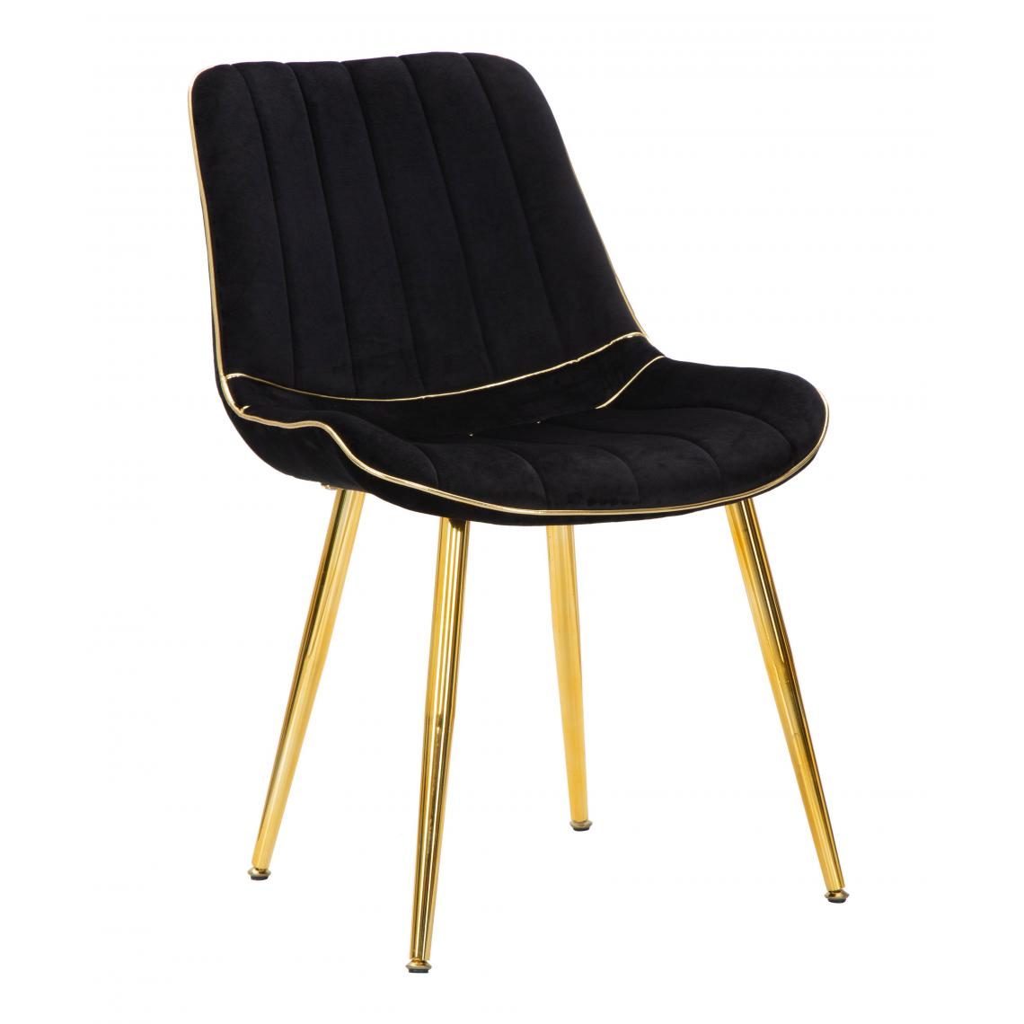 Alter - Lot de 2 chaises, Pin et Éponge et Métal et Polyester, Couleur Noir, Dimensions : 51 x 59 x 79 cm - Chaises