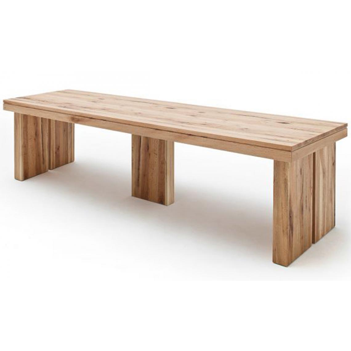 Pegane - Table à manger rectangulaire en chêne sauvage laqué mat massif - L.400 x H.76 x P.120 cm - Tables à manger