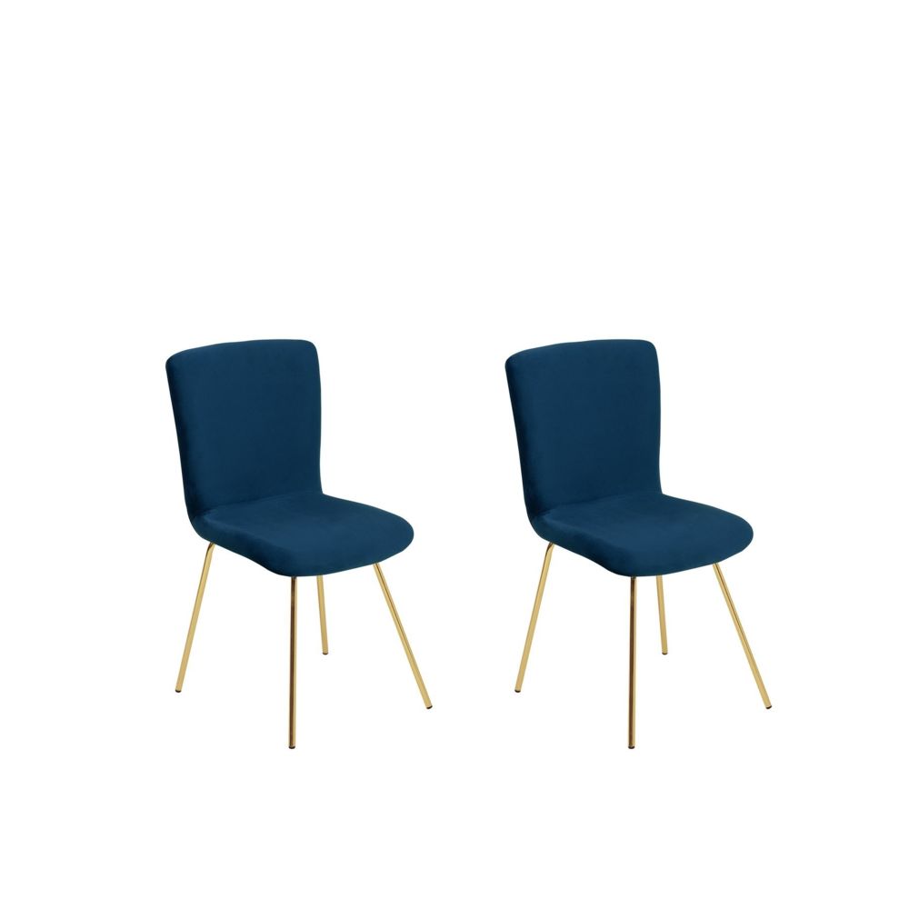 Beliani - Beliani Lot de 2 chaises en velours bleu marine RUBIO - - Chaises