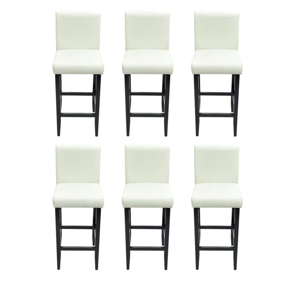 marque generique - Icaverne - Tabourets et chaises de bar edition Tabouret de bar 6 pcs Cuir artificiel Blanc - Chaises