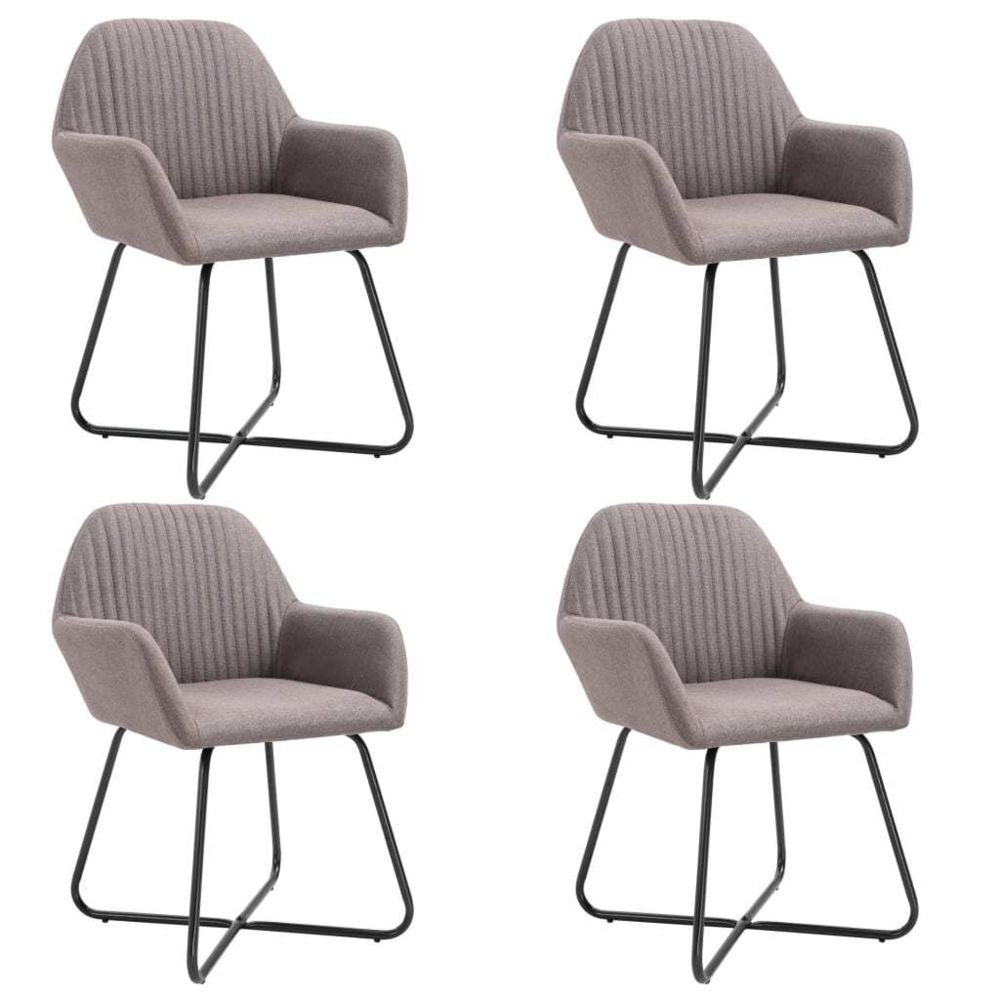 marque generique - sublime Fauteuils et chaises collection Rome Chaises de salle à manger 4 pcs Taupe Tissu - Chaises