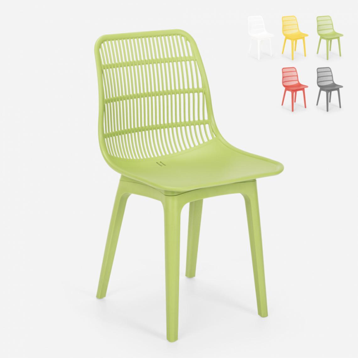 Ahd Amazing Home Design - Chaise en polypropylène pour cuisine, bar, restaurant, jardin moderne Bluetit, Couleur: Vert - Chaises