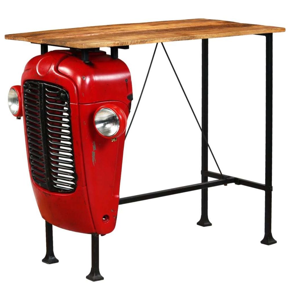Uco - UCO Table de bar Bois de manguier 60x120x107 cm Rouge Tracteur - Tables à manger