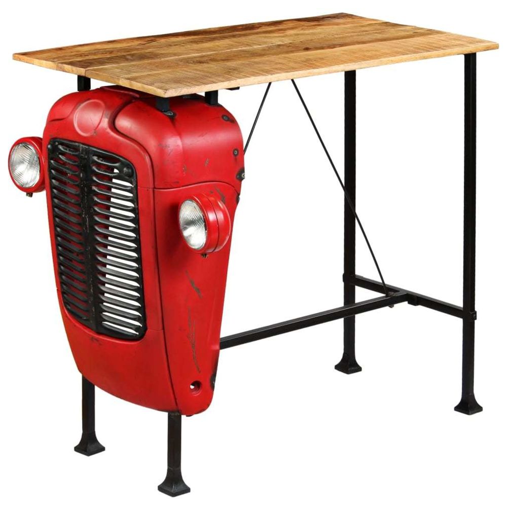 marque generique - Icaverne - Tables de salle à manger et de cuisine ligne Table de bar Bois de manguier 60x120x107 cm Rouge Tracteur - Tables à manger