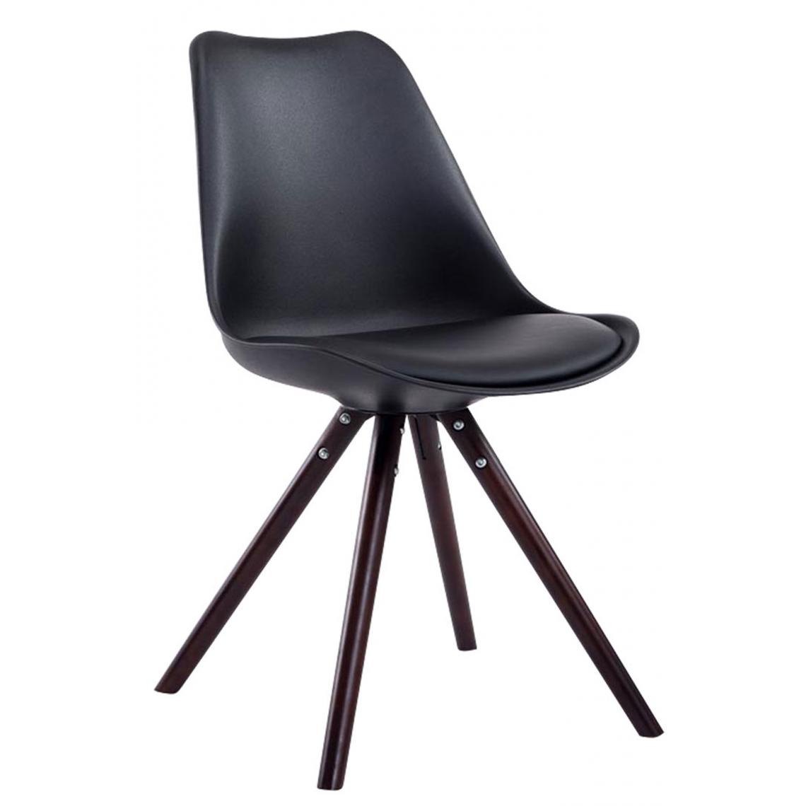 Icaverne - Splendide Chaise visiteur collection Katmandou cuir synthétique rond cappuccino (chêne) couleur noir - Chaises