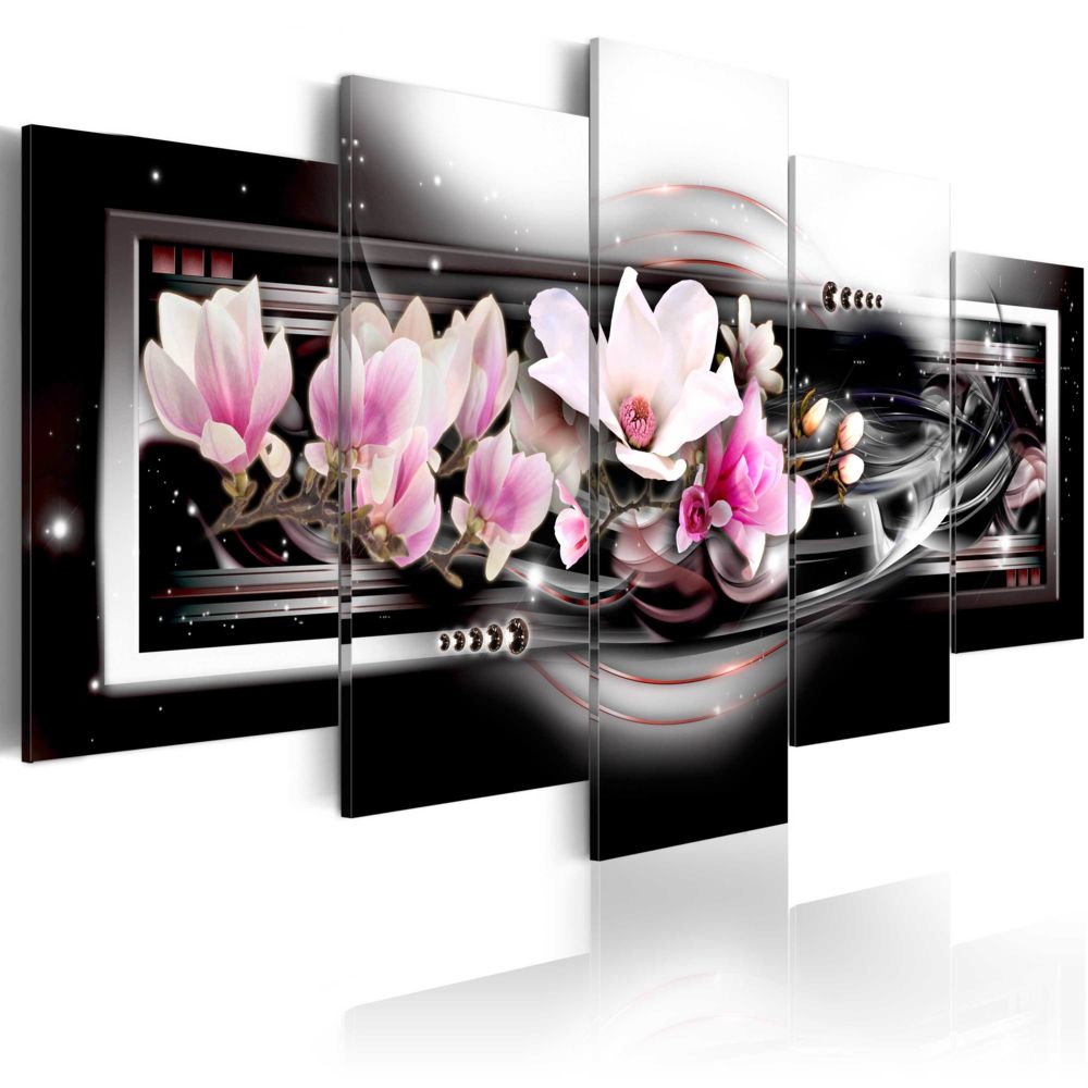 Bimago - Tableau - Magnolias on a black background - Décoration, image, art | Fleurs | Orchidées | - Tableaux, peintures