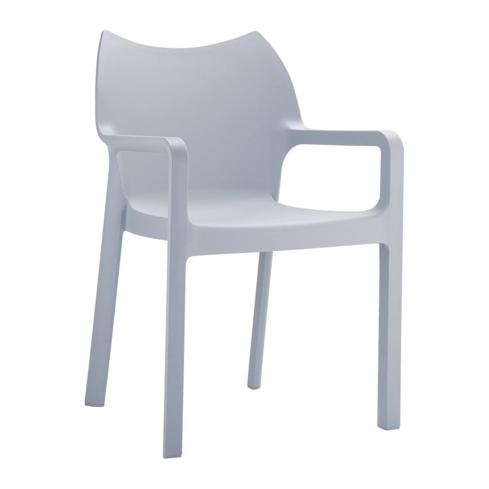 Alterego - Chaise design de terrasse 'VIVA' grise claire en matière plastique - Chaises