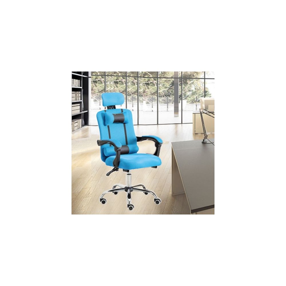 Wewoo - RC-10-1 Chaise d'ordinateur de bureau Accueil Esports - Fauteuil inclinable pivoté avec chiffon et pieds en acier bleu - Chaises