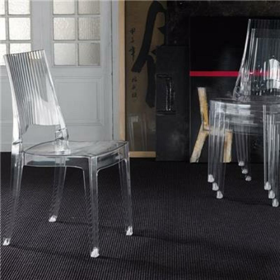 Kasalinea - Chaise transparente design empilable PAVEL (lot de 4)-L 43 x P 49 x H 90 cm- Transparent - Chaises