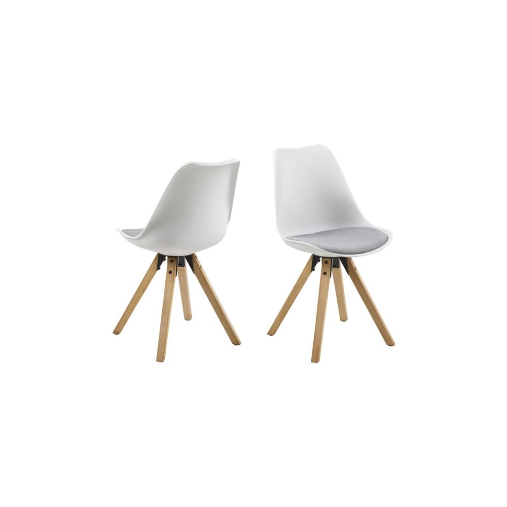 Homifab - Lot de 2 chaises en polypropylène blanc - Collection Dima - Chaises