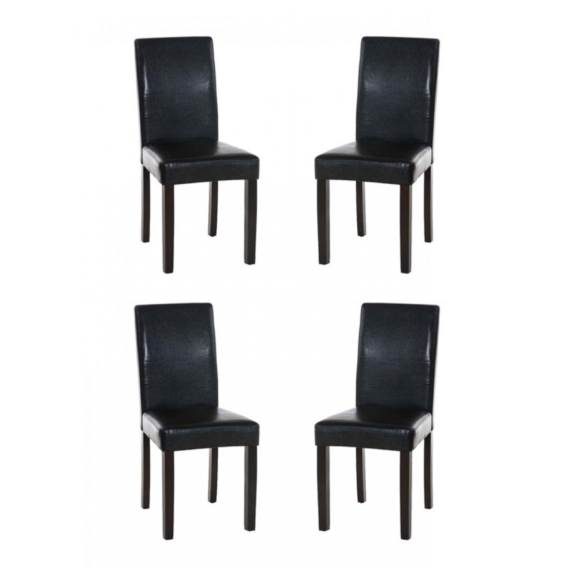 Icaverne - Moderne Lot de 4 chaises de salle à manger edition Rabat marron foncé couleur noir - Chaises