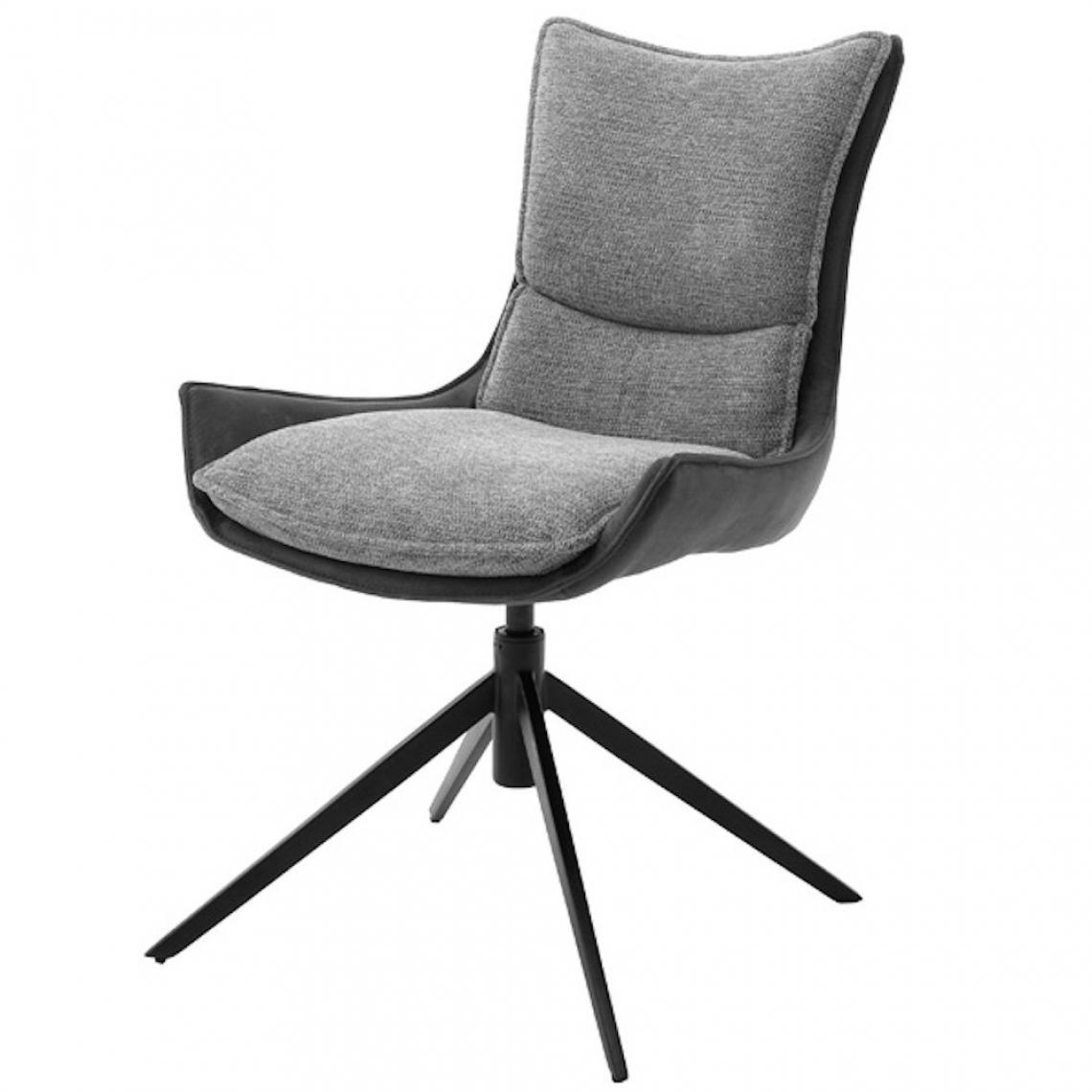 Inside 75 - Chaise design KAKU tissu gris anthracite pieds noir - Chaises