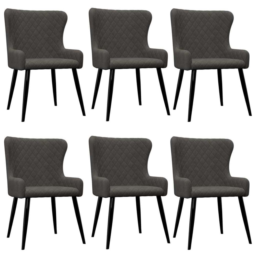 marque generique - sublime Fauteuils et chaises gamme Tallinn Chaises de salle à manger 6 pcs Gris Velours - Chaises