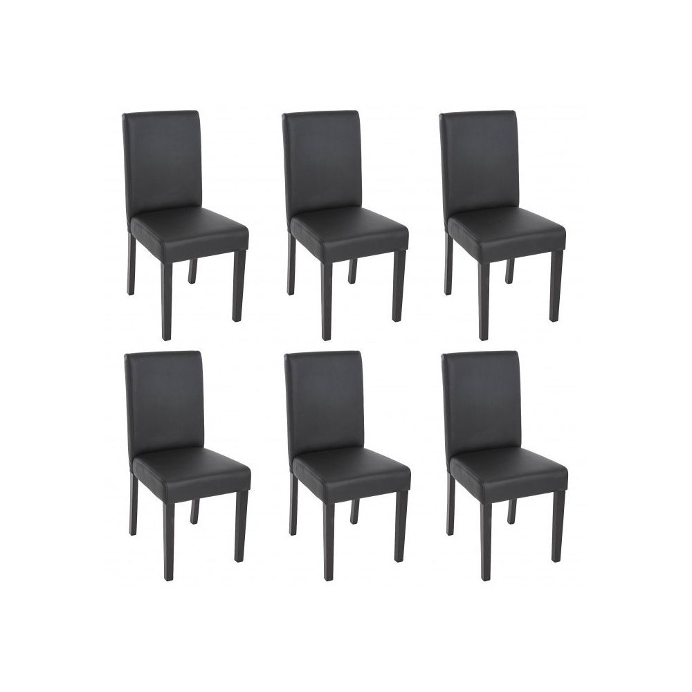 Decoshop26 - Lot de 6 chaises de salle à manger simili-cuir noir mat pieds foncés CDS04235 - Chaises