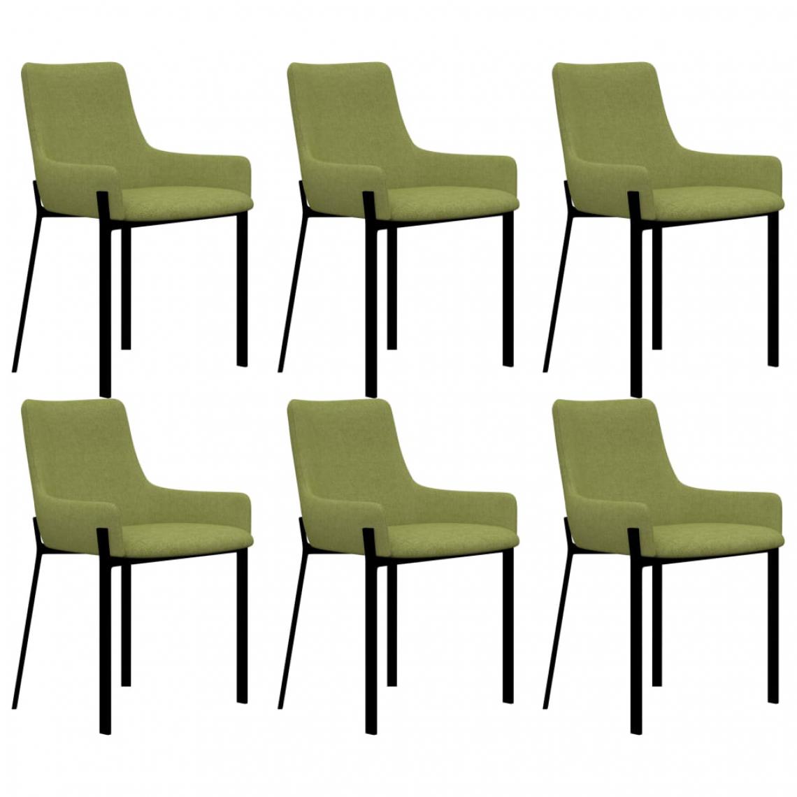 Icaverne - Magnifique Fauteuils et chaises ligne Abuja Chaises de salle à manger 6 pcs Vert Tissu - Chaises