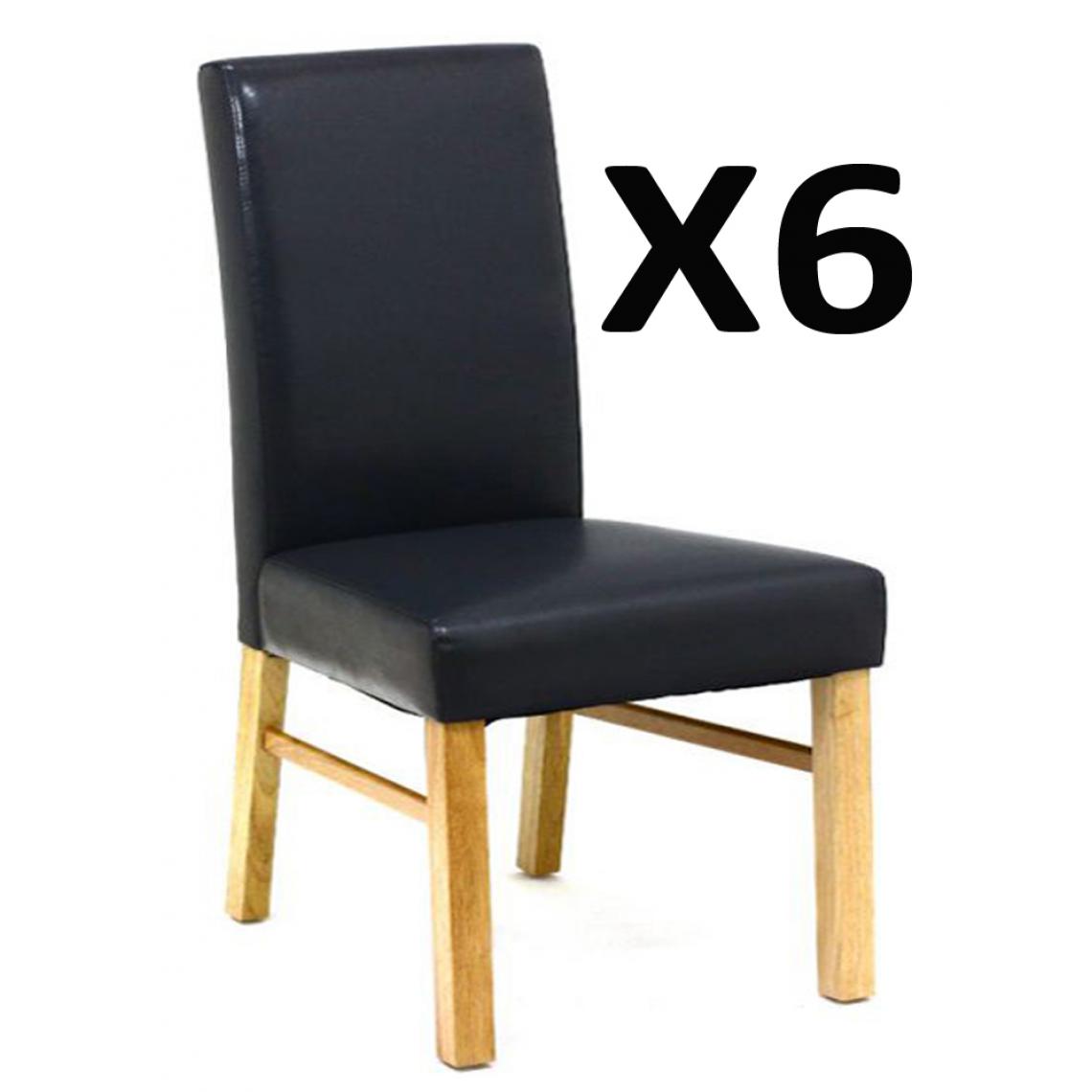 Pegane - Lot de 6 chaises Lucas, coloris Gris anthracite, L46 x P48 x H100 cm - Chaises