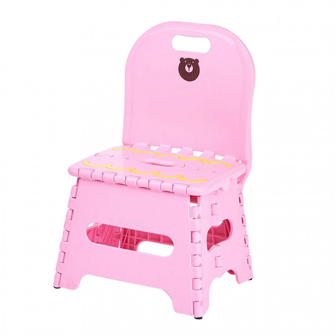 marque generique - chaise pliante en plastique pour enfants tabouret pliant avec dossier rose - Tables à manger