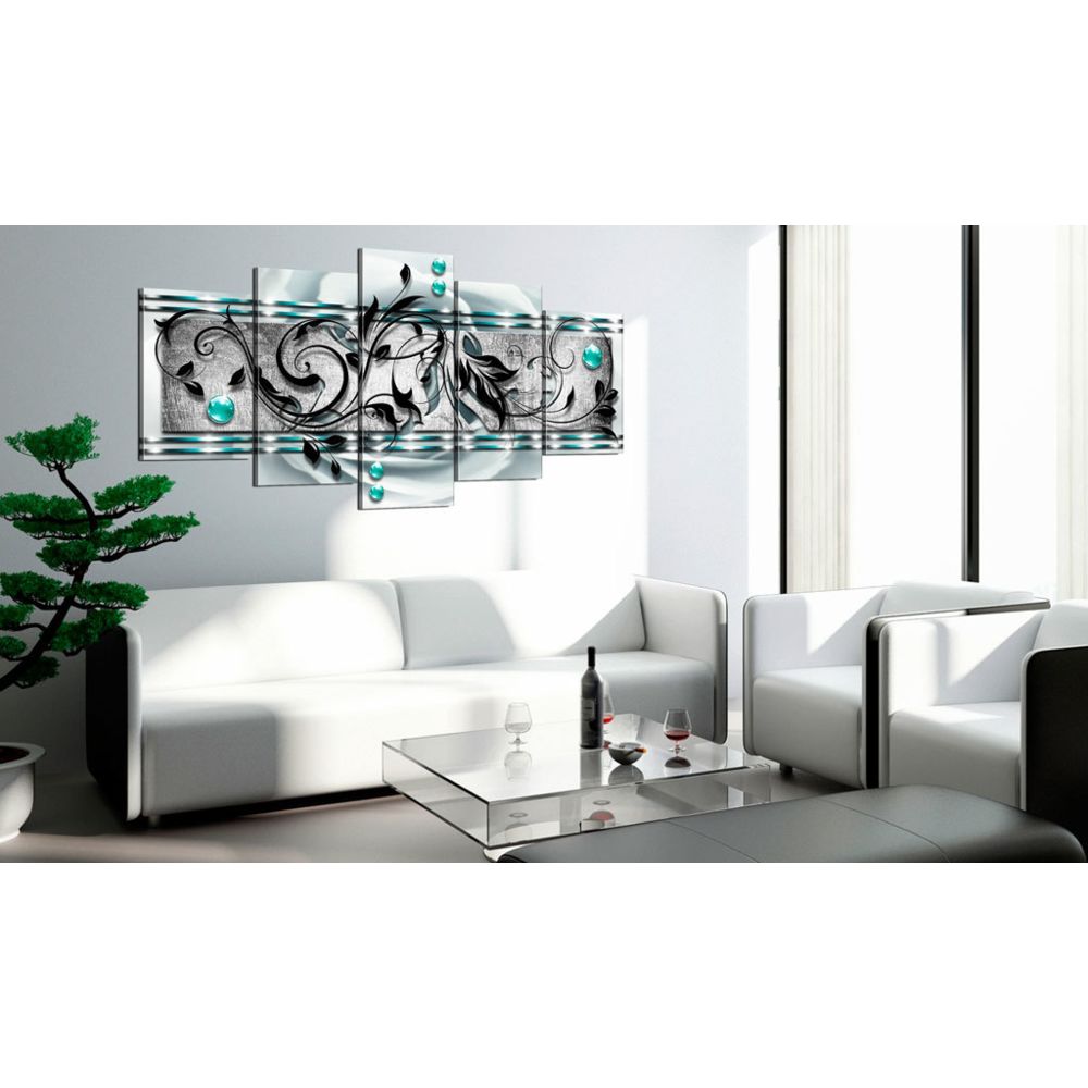 marque generique - 100x50 Tableau Abstraction Superbe Turquoise ambivalence - Tableaux, peintures