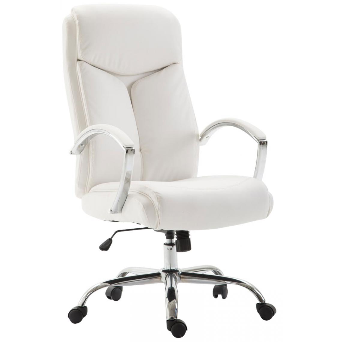 Icaverne - Esthetique Chaise de bureau collection Castries en simili cuir couleur blanc - Chaises