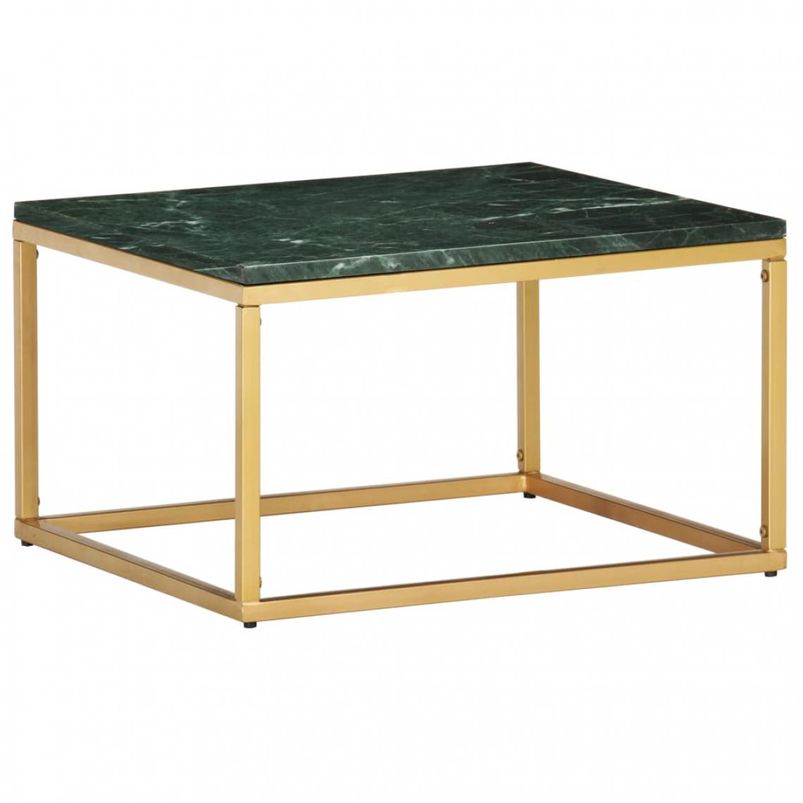 Vidaxl - vidaXL Table basse Vert 60x60x35 cm Pierre véritable et texture marbre - Tables à manger