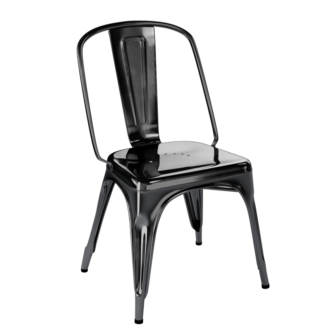 Tolix - Chaise AC - intérieur - noir - Chaises