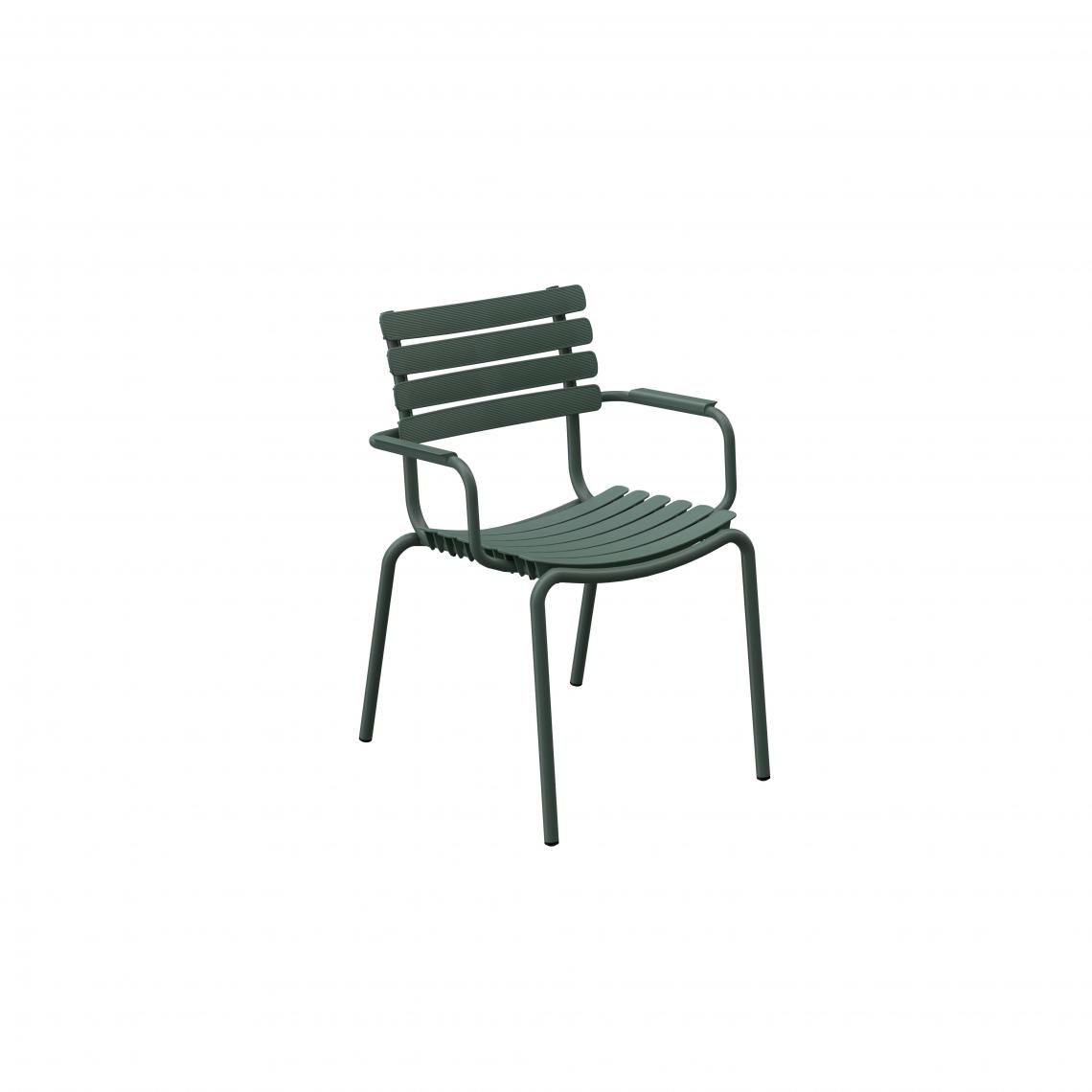 Houe - Chaise Reclips - avec accoudoir aluminium - vert - Chaises