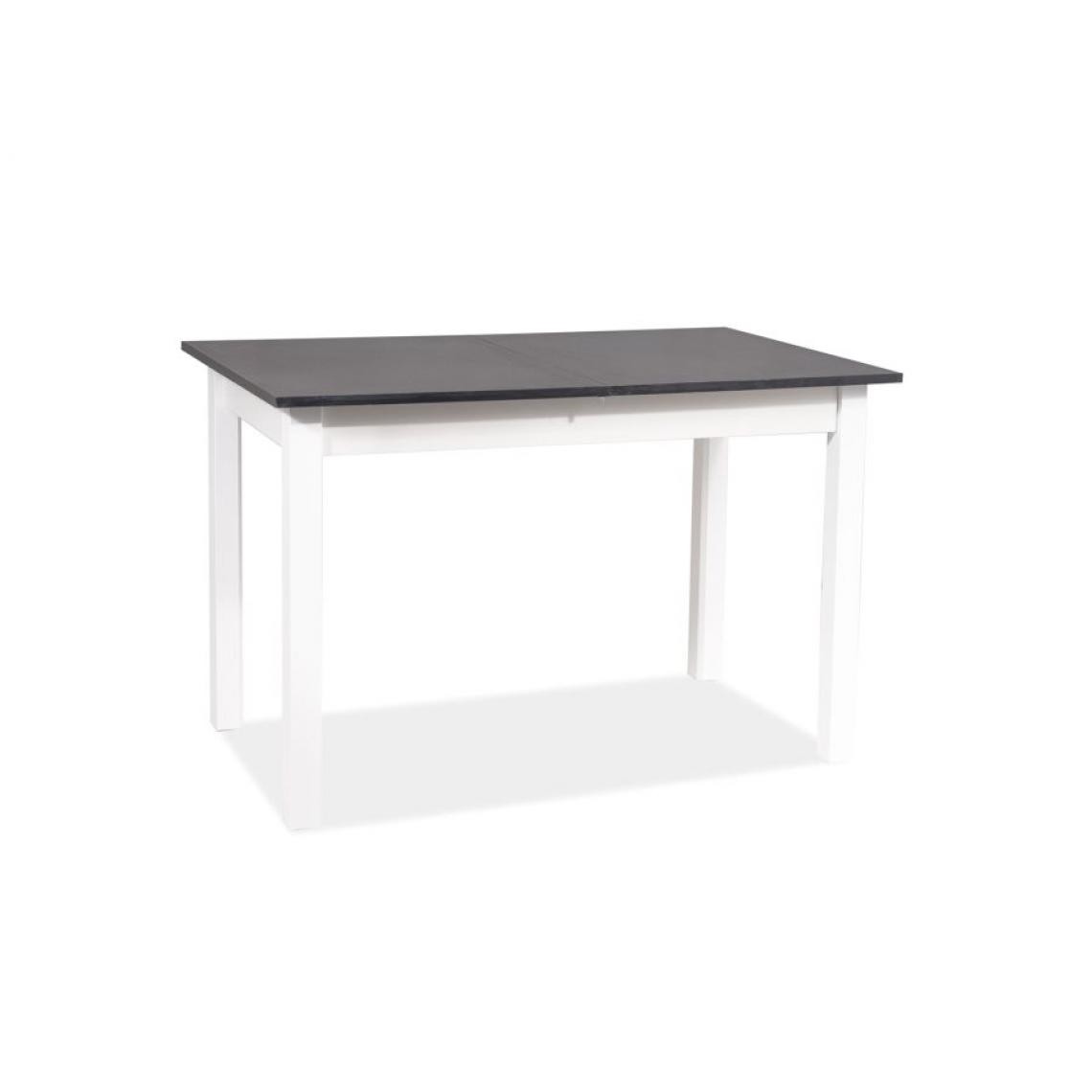 Hucoco - HOLACY - Table moderne extensible pour le salon - 100x60x75 cm - Plateau en panneau mélaminé - Piètement en bois MDF - Gris - Tables à manger
