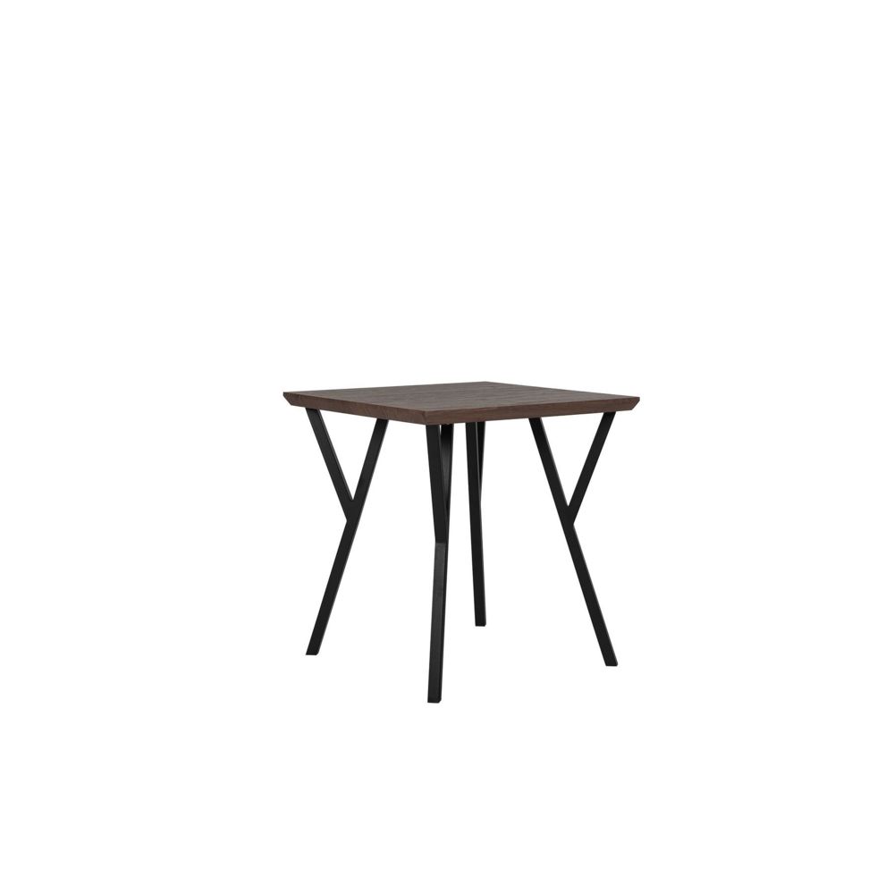 Beliani - Beliani Table 70 x 70 cm bois foncé et noir BRAVO - marron - Tables à manger