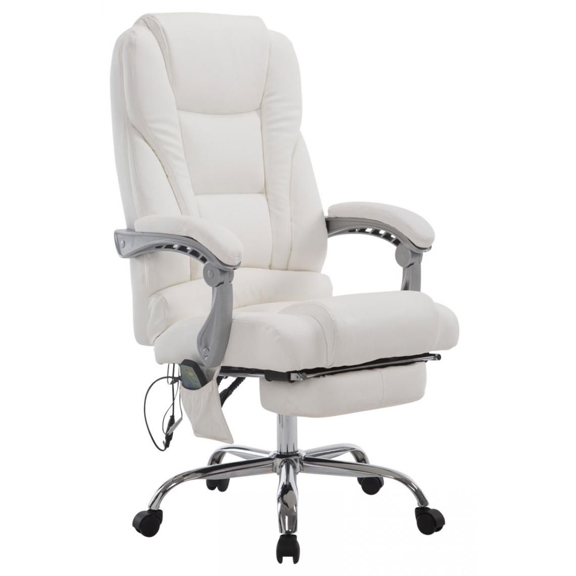 Icaverne - Chic Chaise de bureau gamme Quito avec fonction de massage couleur blanc - Chaises