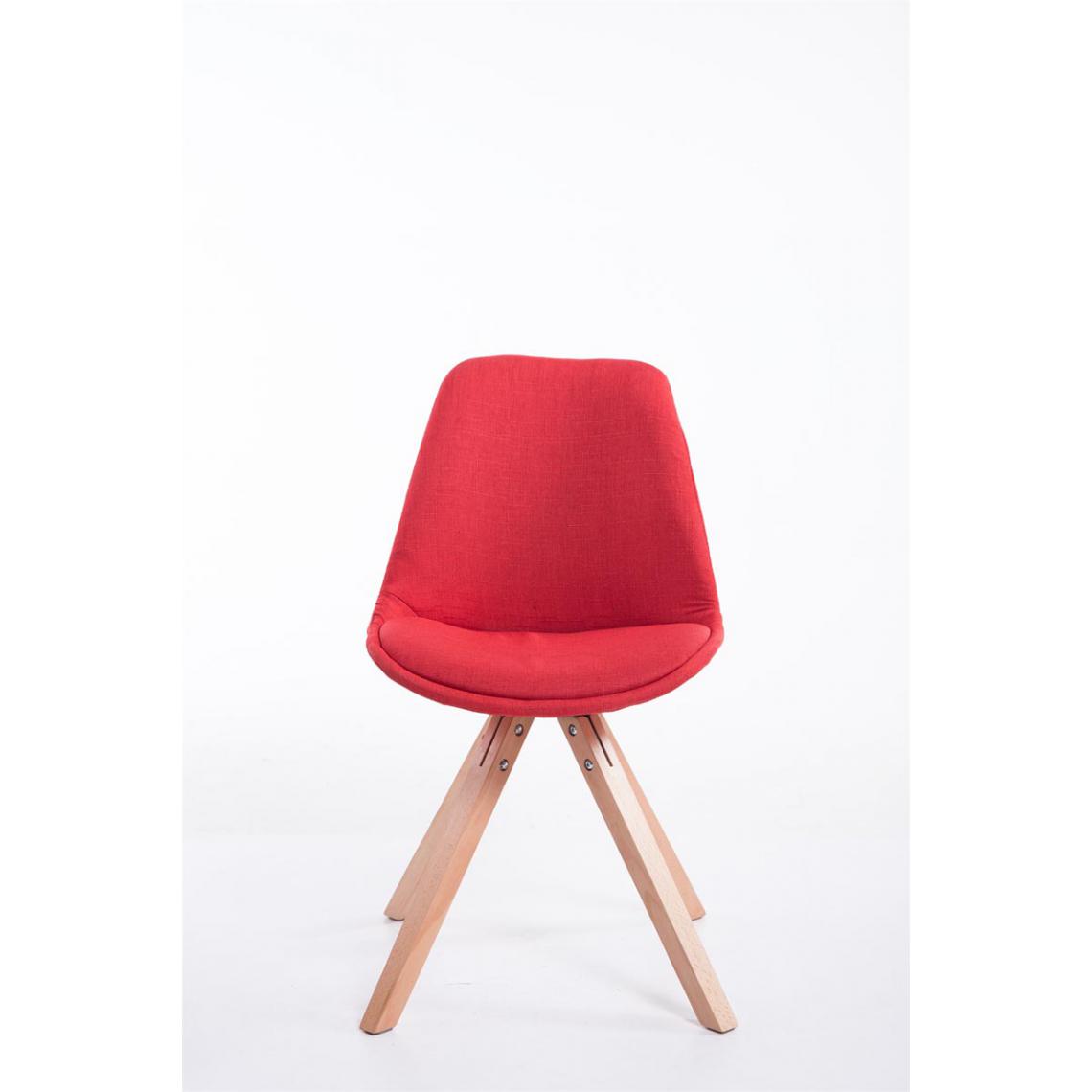 Icaverne - Moderne Chaise visiteur serie Katmandou tissu Square Natura (chêne) couleur rouge - Chaises