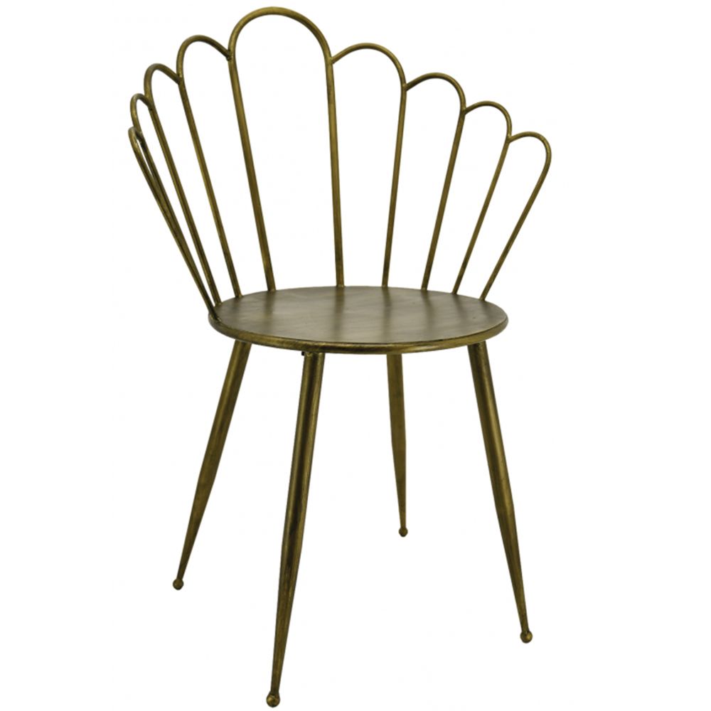 Pegane - Chaise en métal doré antique - 58 x 50 x 85 cm -PEGANE- - Chaises