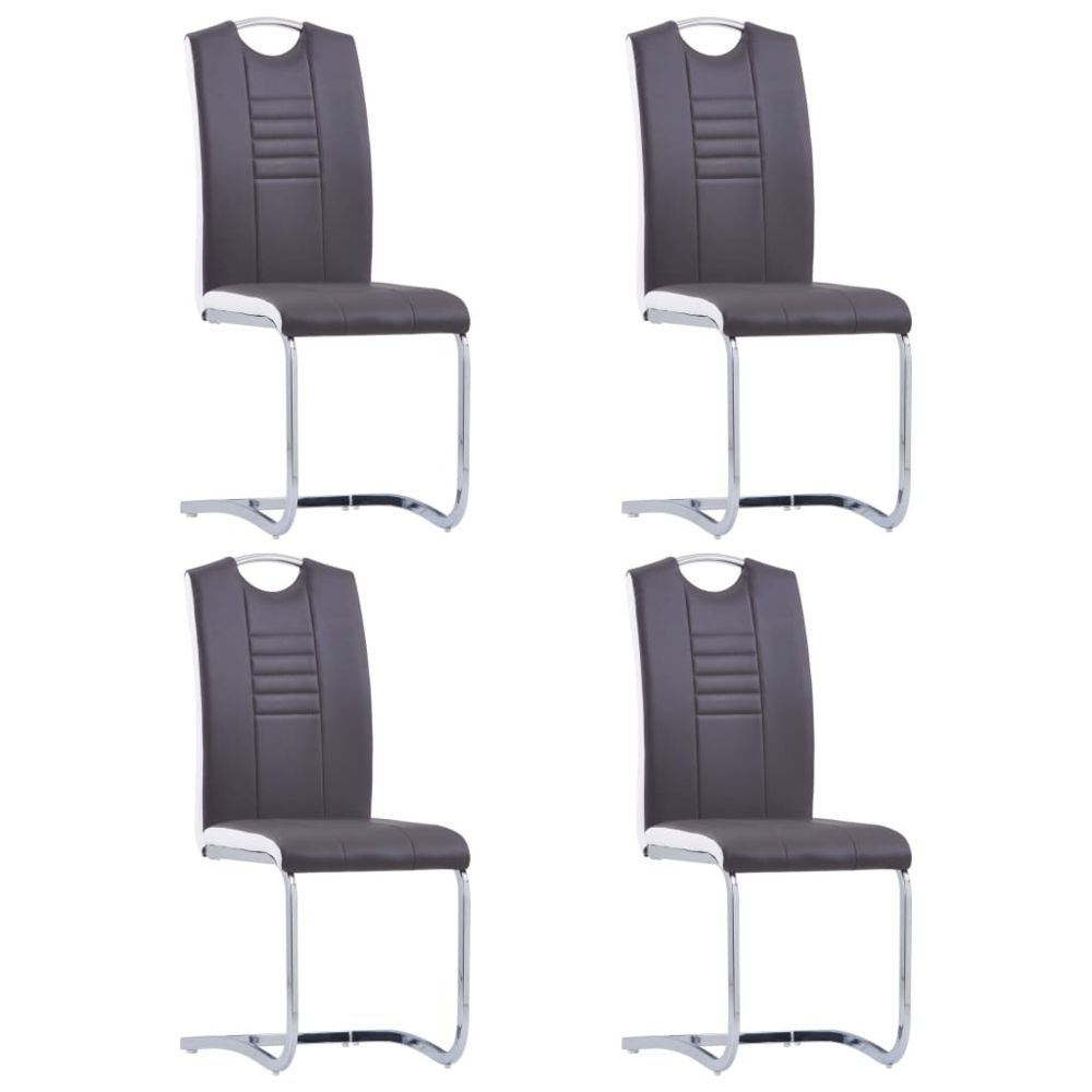 marque generique - Moderne Fauteuils et chaises collection Banjul Chaises de salle à manger 4 pcs Gris Similicuir - Chaises