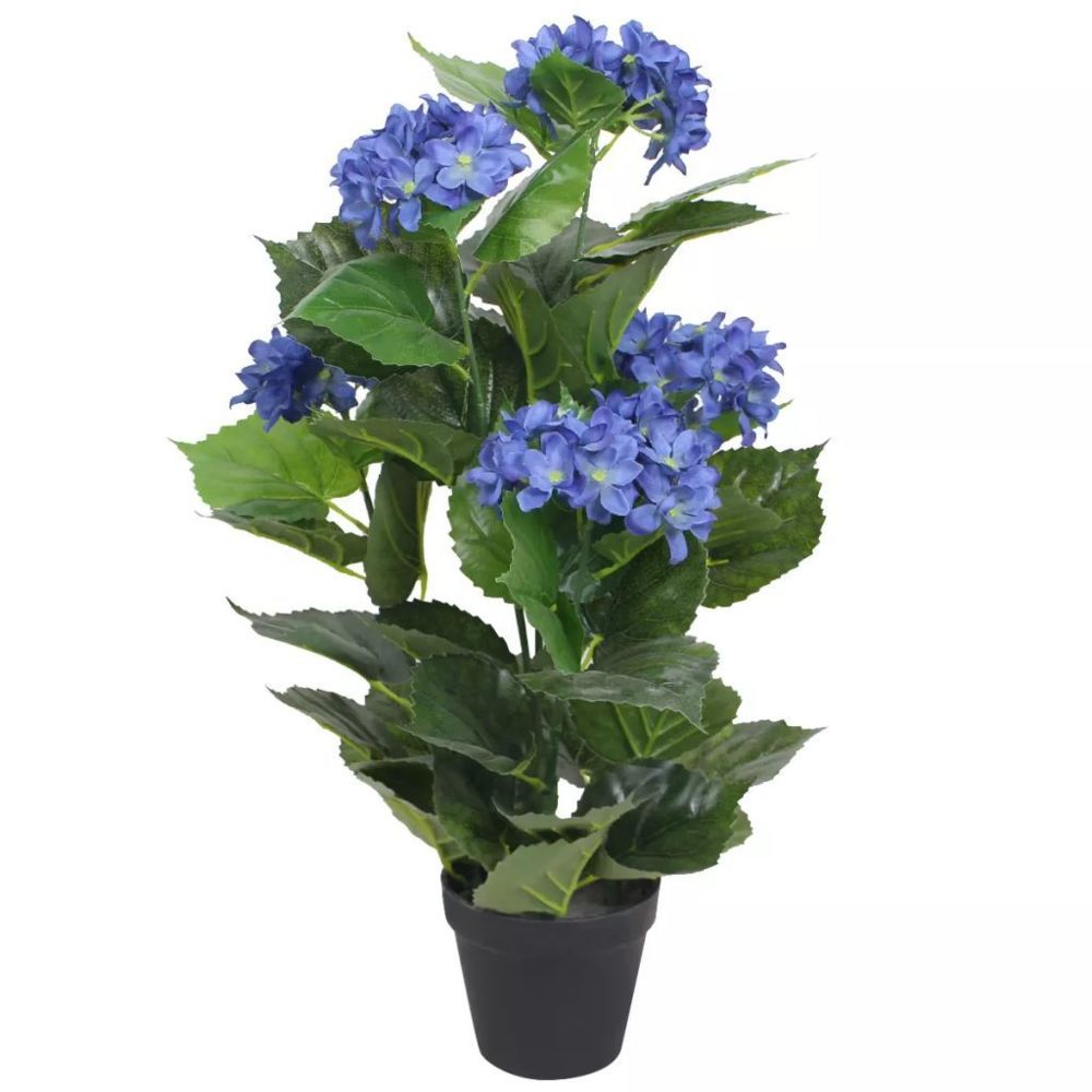 marque generique - Splendide Décorations famille Athènes Plante hortensia artificielle avec pot 60 cm Bleu - Plantes et fleurs artificielles