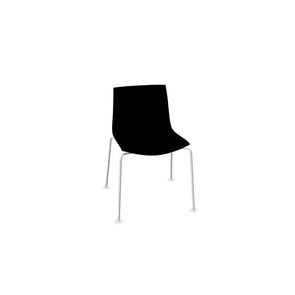 Arper - Chaise Catifa 46 - un seul coloris 0251 - noir - verni blanc mat - Chaises