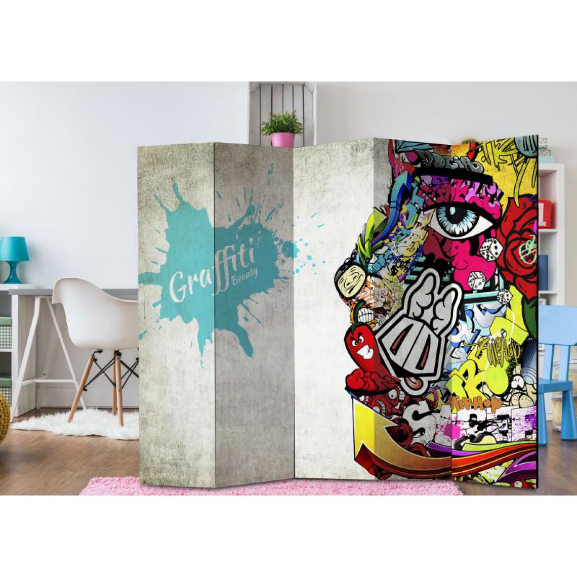 Artgeist - Paravent 5 volets - Graffiti Beauty [Room Dividers] .Taille : 225x172 - Paravents