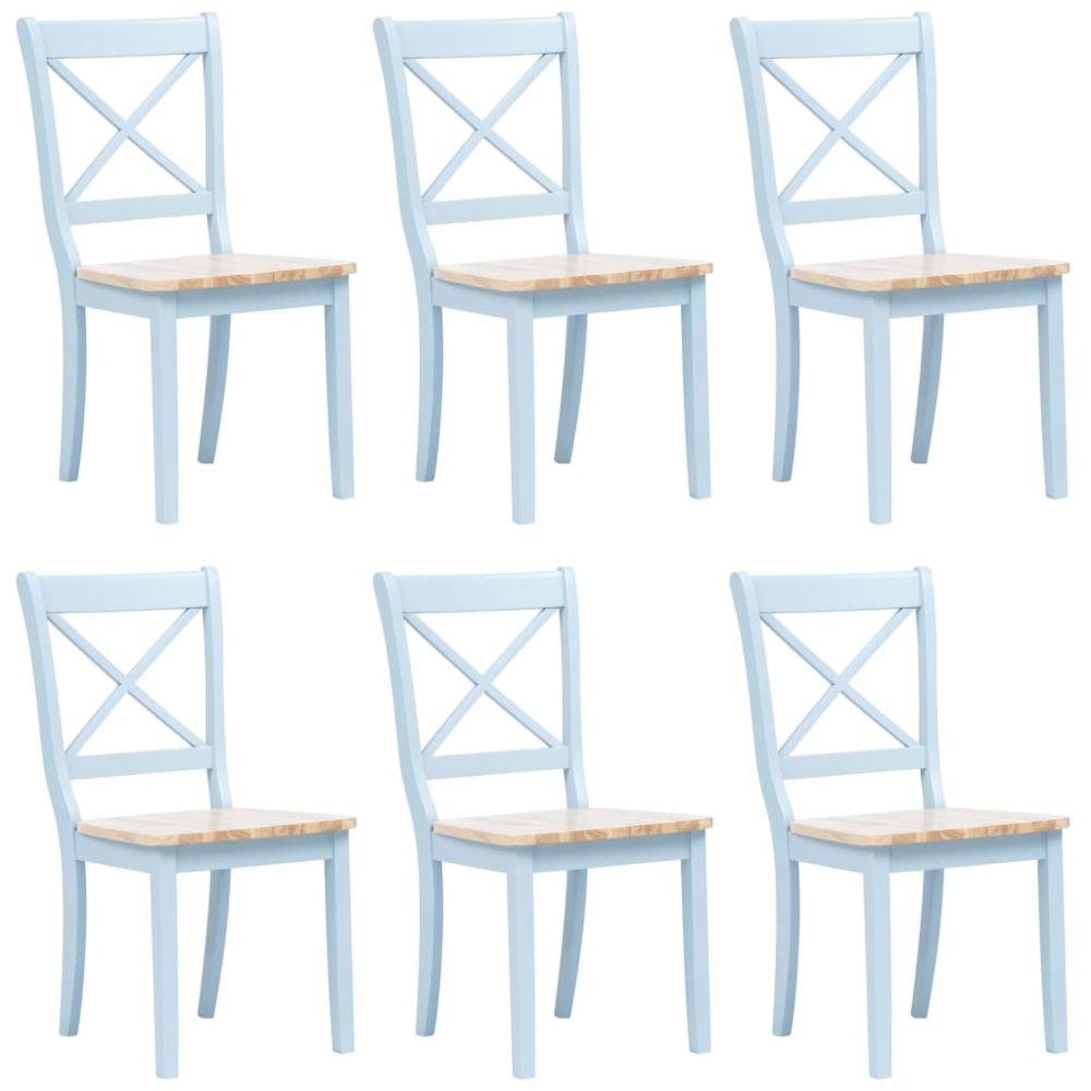 marque generique - Distingué Fauteuils et chaises ligne Djibouti 6 pcs Chaises à dîner Gris et marron Bois d'hévéa massif - Chaises