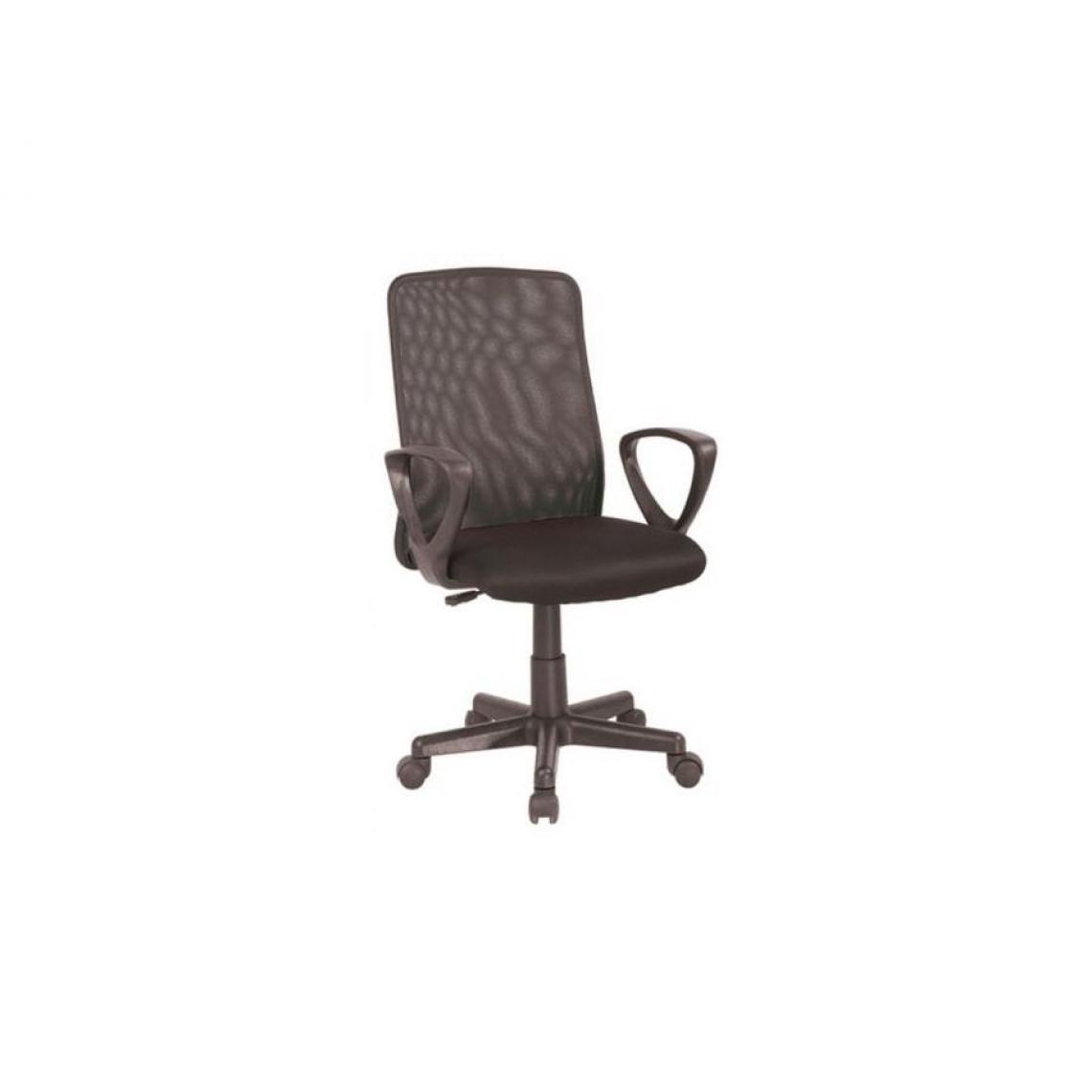 Hucoco - OLGA | Chaise de bureau pivotante avec accoudoirs | Hauteur 89-101 cm | Revêtement en tissu à maille et en maille aérée - Noir - Chaises