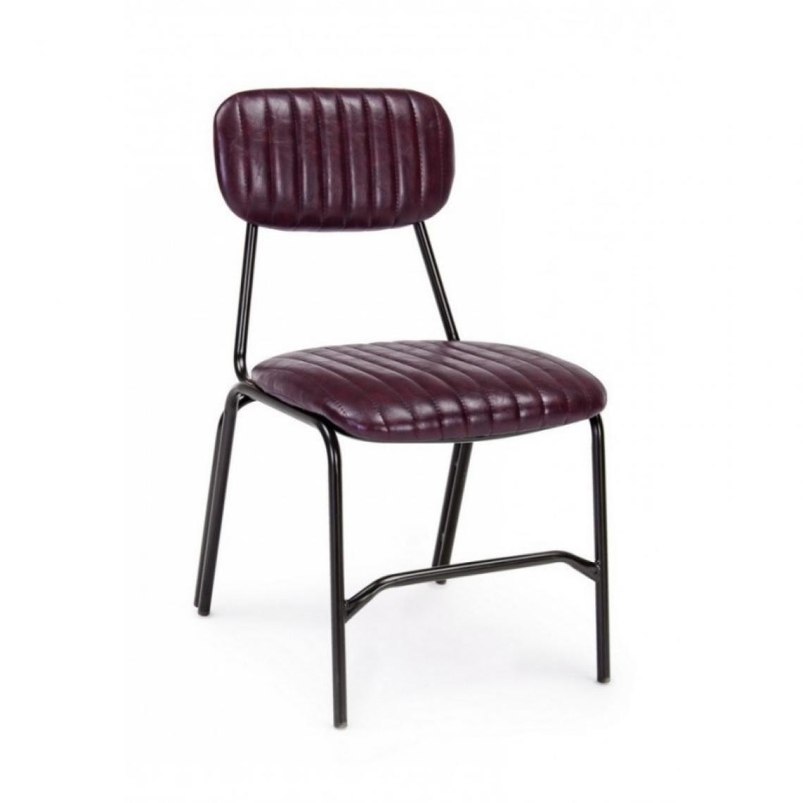 Webmarketpoint - Chaise Debbie vintage bordeaux en éco-cuir - Chaises