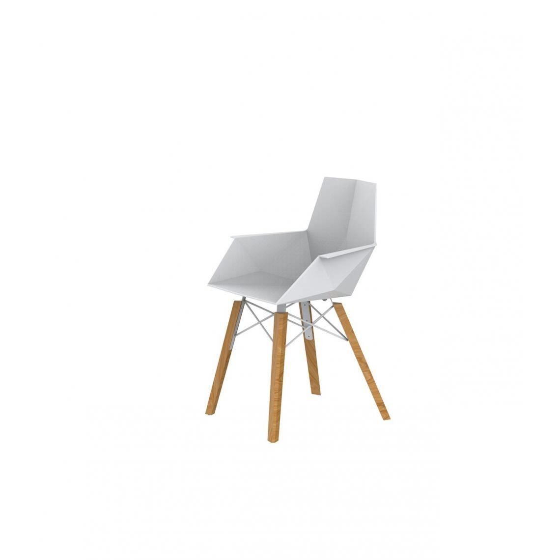 Vondom - Chaise à accoudoirs FAZ Wood - blanc - Chaises