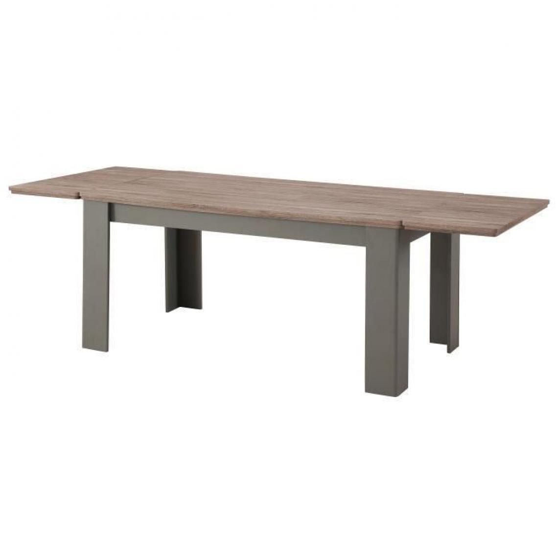 Sans Marque - DESSY Table a manger extensible de 6 a 10 personnes style contemporain gris mat et decor bois - L 160 - 239 x l 90 cm - Tables à manger