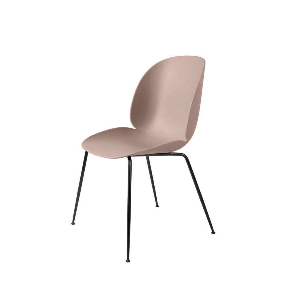 marque generique - Chaise Beetle Dining - piètement acier - mat noir - Kunststoffgleiter - sweet pink - Chaises